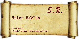 Stier Réka névjegykártya